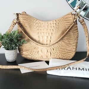 Brahmin Croc-Embossed Shoulder Bag - Daphne Honeycomb Melbourne